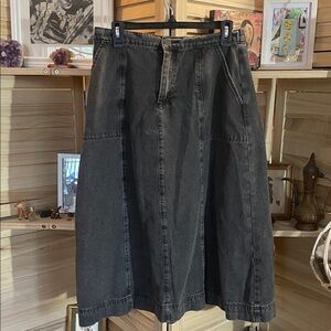 Classic Black Denim Skirt